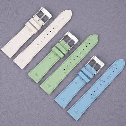 Cinturini per orologi universali in gomma fluorurata FKM di alta qualità, estremità piatte, 14/15/16/17/18 mm, per donne e bambini, compatibili Omega, Tissot, Longines.