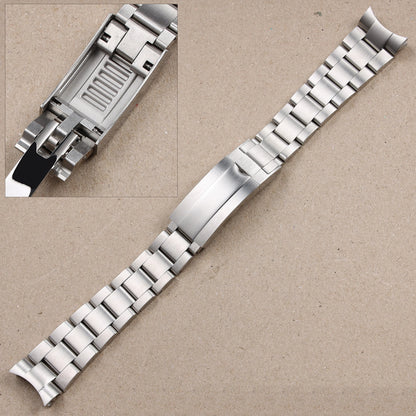 Cinturino per orologio in acciaio inossidabile massiccio argento con chiusura deployante Glide Lock 21 mm 20 mm per Rolex Submariner Daytona