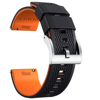 Hemsut Silicone Smart Watch Band, 18mm 20mm 22mm, Quick Release Rubber Watch Strap for Men and Women, Soft Replacement