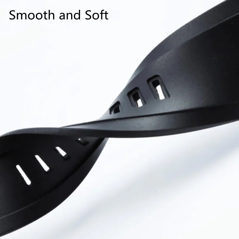 Silicone Rubber Watch Strap, Durable Black Convex Mouth, 24mm, Blue Pin Buckle, Logo, Suitable for Bell Ross BR01 BR03 Watch, In Stock
