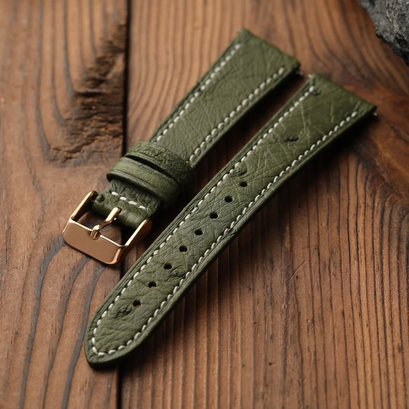 Cinturino in pelle di struzzo fatto a mano, 18 19 20 22 MM, morbido, ultra-sottile, blu, nero, marrone, stile retrò, adatto per orologi vintage