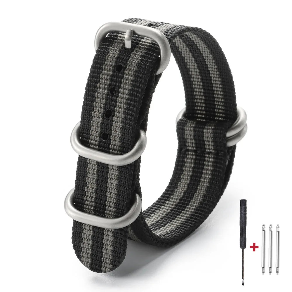 Casual Military Watch Strap, Made of High Quality Nylon, for Omega 18mm 20mm 22mm, for Seiko Army Sports, Replacement Strap