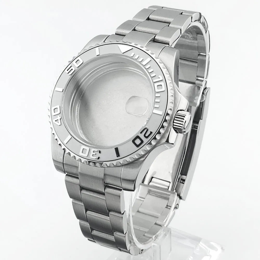    40.5mm sous-montre verre saphir boîtier en métal ajustement NH35/36/38 mouvement ajustement 28.5mm cadran pièces de montre accessoires boîte de montre bande