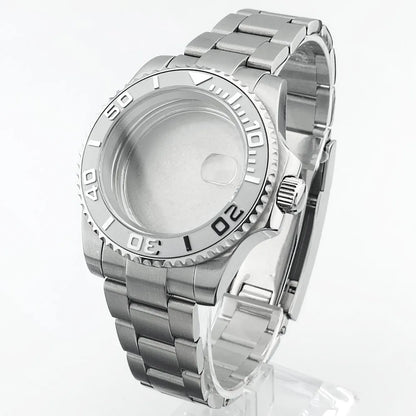    40.5mm sous-montre verre saphir boîtier en métal ajustement NH35/36/38 mouvement ajustement 28.5mm cadran pièces de montre accessoires boîte de montre bande