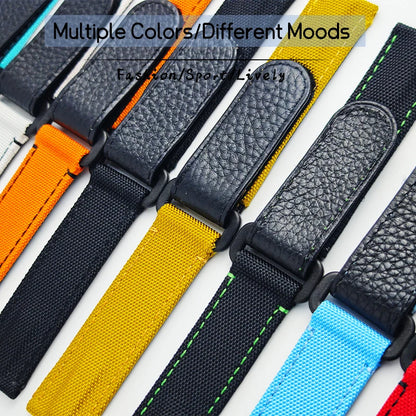 Nylon Fabric Watch Strap, 20mm, Magic Tape, Velcro, for IWC Omega Hamilton Khaki Seiko SKX 5 Certina MIDO Tissot Breitling