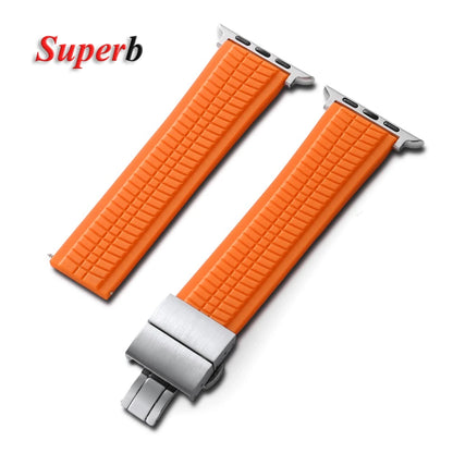 Rubber band for Apple Watch, 46mm 45mm 44mm 42mm, for Iwatch Ultra 2 1 49mm Series 10 9 8 7 Se 6 5 Se, Luxury strap