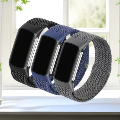 Braccialetto elastico intrecciato per Fitbit Charge 5/6, cinturino morbido e traspirante per Fitbit Charge 6/Charge 5, braccialetto sportivo