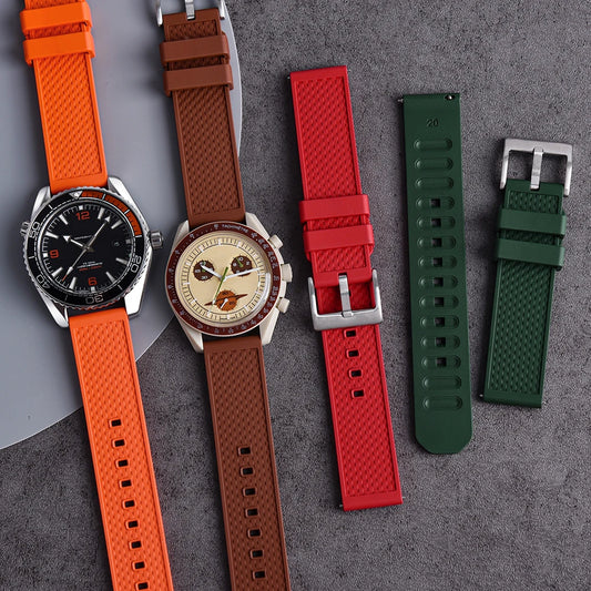 Cinturino per orologio in caucciù FKM a sgancio rapido, Fluoroelastomero, 18 mm, 20 mm, 22 mm, per ogni marca di orologi