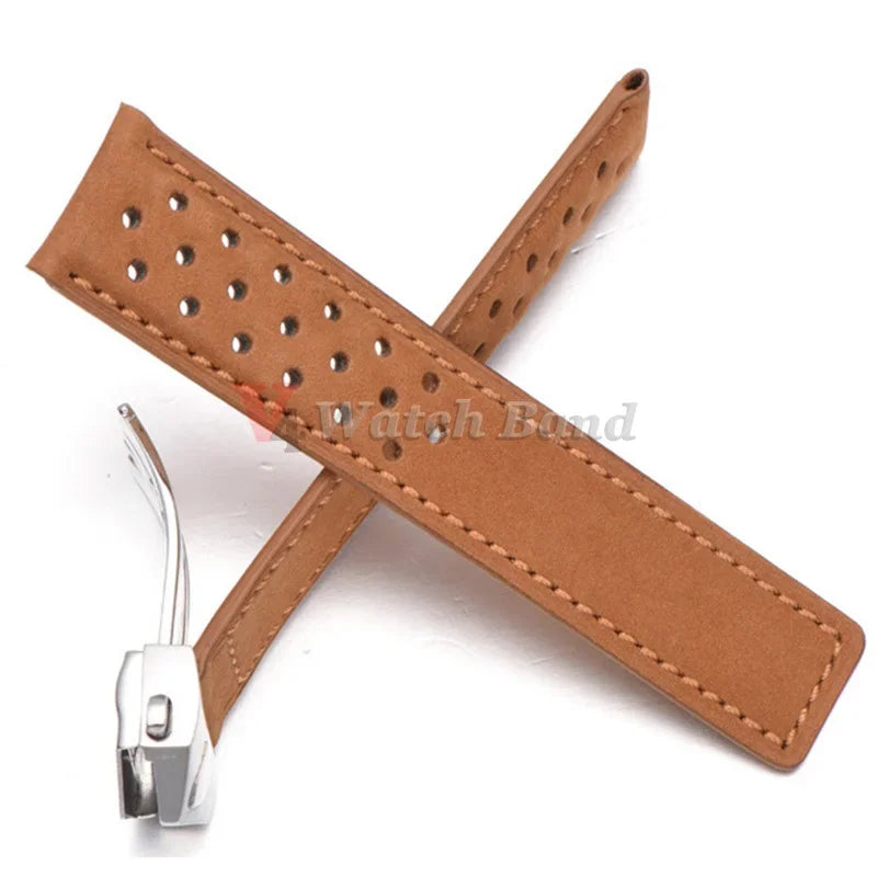 Nouveau Bracelet de montre pour TAG HEUER CARRERA Monaco série 20 22 24mm Bracelet en cuir de vache mat Bracelet de montre Bracelet Vintage marron
