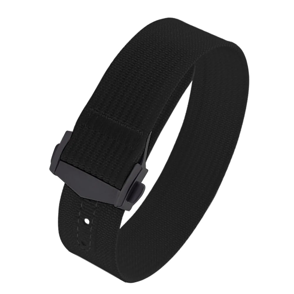 Canvas and Nylon Watch Strap, 18-20-22mm, for Omega X Swatch MoonSwatch for Seiko Men Women Sport, Waterproof, Folding Buckle