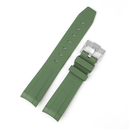 Bracelet de montre en caoutchouc fluoré FKM à extrémité incurvée de 20mm pour Bracelet Rolex pour Bracelet en caoutchouc Omega pour hommes Bracelet de Sport Bracelet de remplacement