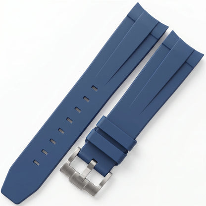 Bracelet de montre en caoutchouc, Silicone souple à extrémité incurvée de 20mm, noir, vert, bleu, pour la plongée