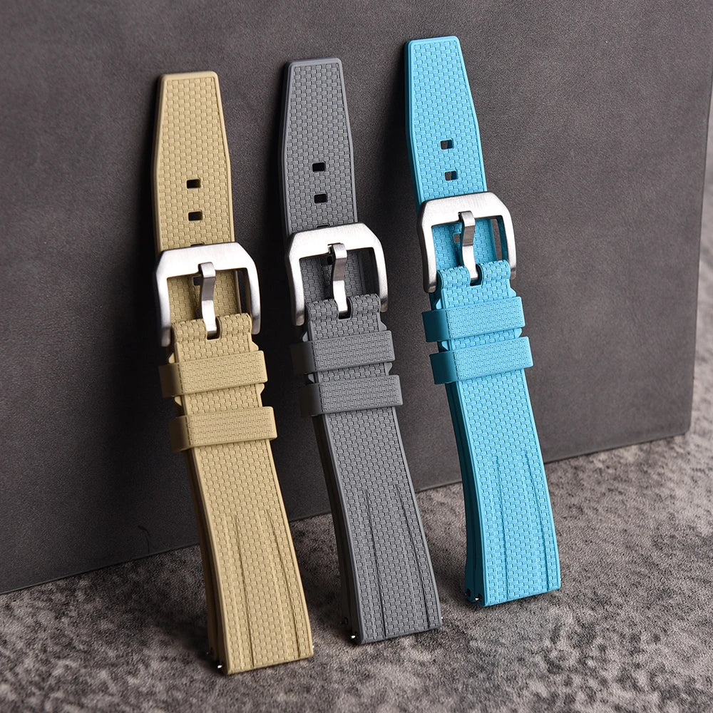 New Design Busluo Fkm Rubber Strap 20mm 22mm Fluoro Rubber Watch Band for Traditional Diving Watch Accessories