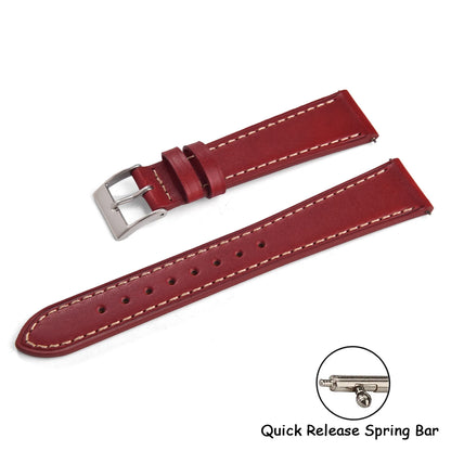 Cinturino in pelle a sgancio rapido, 18 mm, 20 mm, 22 mm, rosso, retrò, per orologi Omega, Cartier, Seiko, Tissot, DW, accessori da donna e da uomo