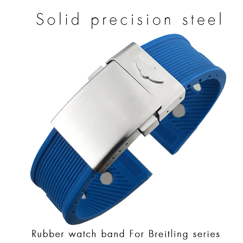Bracelet de montre en caoutchouc de Silicone, 19mm 20mm 21mm 22mm 23mm 24mm, adapté au bracelet de montre Breitling Avenger Heritage Superocean Tudor Longines
