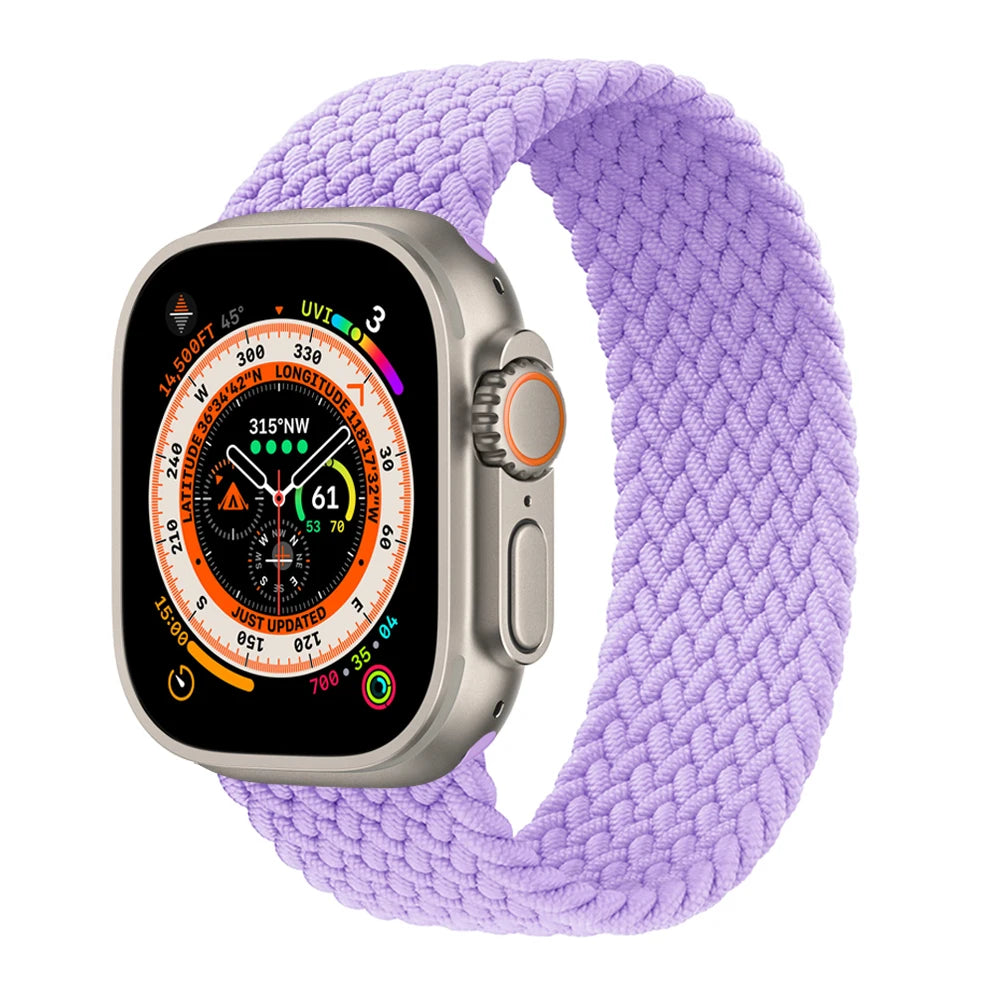 Bracelet tressé Solo Loop pour Apple Watch, 46mm 44mm 40mm 45mm 41mm 42mm, Correa, iWatch Series 11 10 9 SE 8 7 6 5 4 3