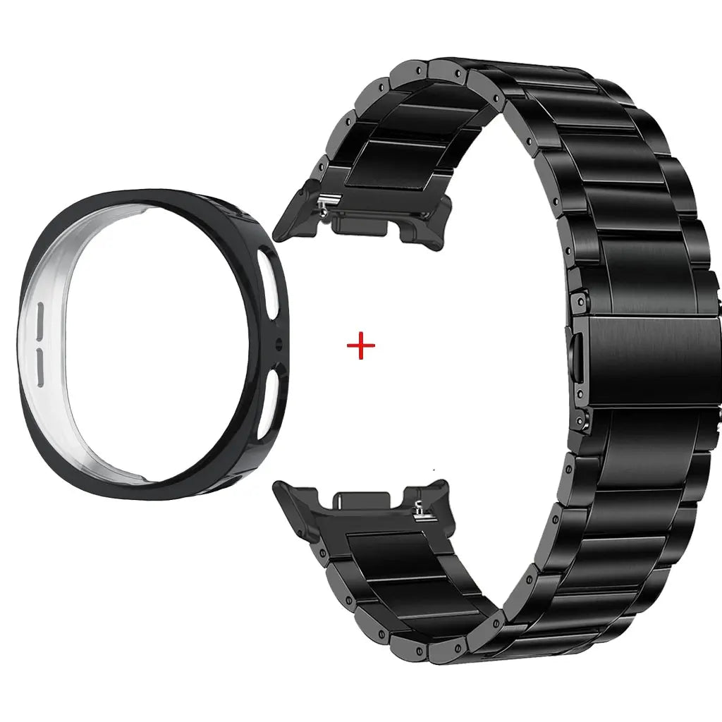 Stainless Steel Watch Band + Case for Samsung Galaxy Watch 8 40mm 44mm, Full Cover Metal Strap