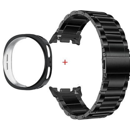 Stainless Steel Watch Band + Case for Samsung Galaxy Watch 8 40mm 44mm, Full Cover Metal Strap