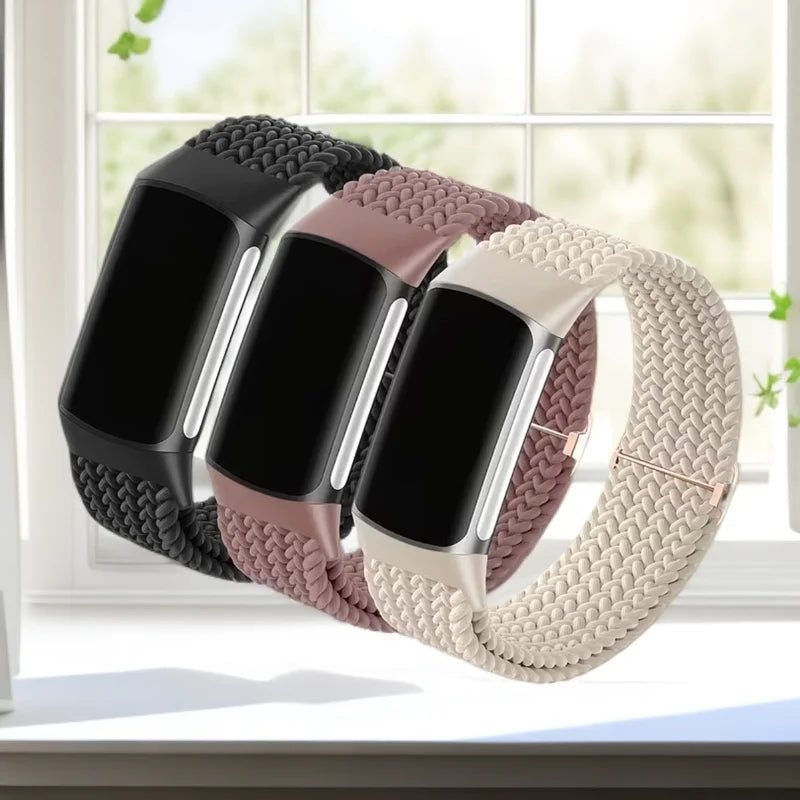 Braccialetto elastico intrecciato per Fitbit Charge 5/6, cinturino morbido e traspirante per Fitbit Charge 6/Charge 5, braccialetto sportivo