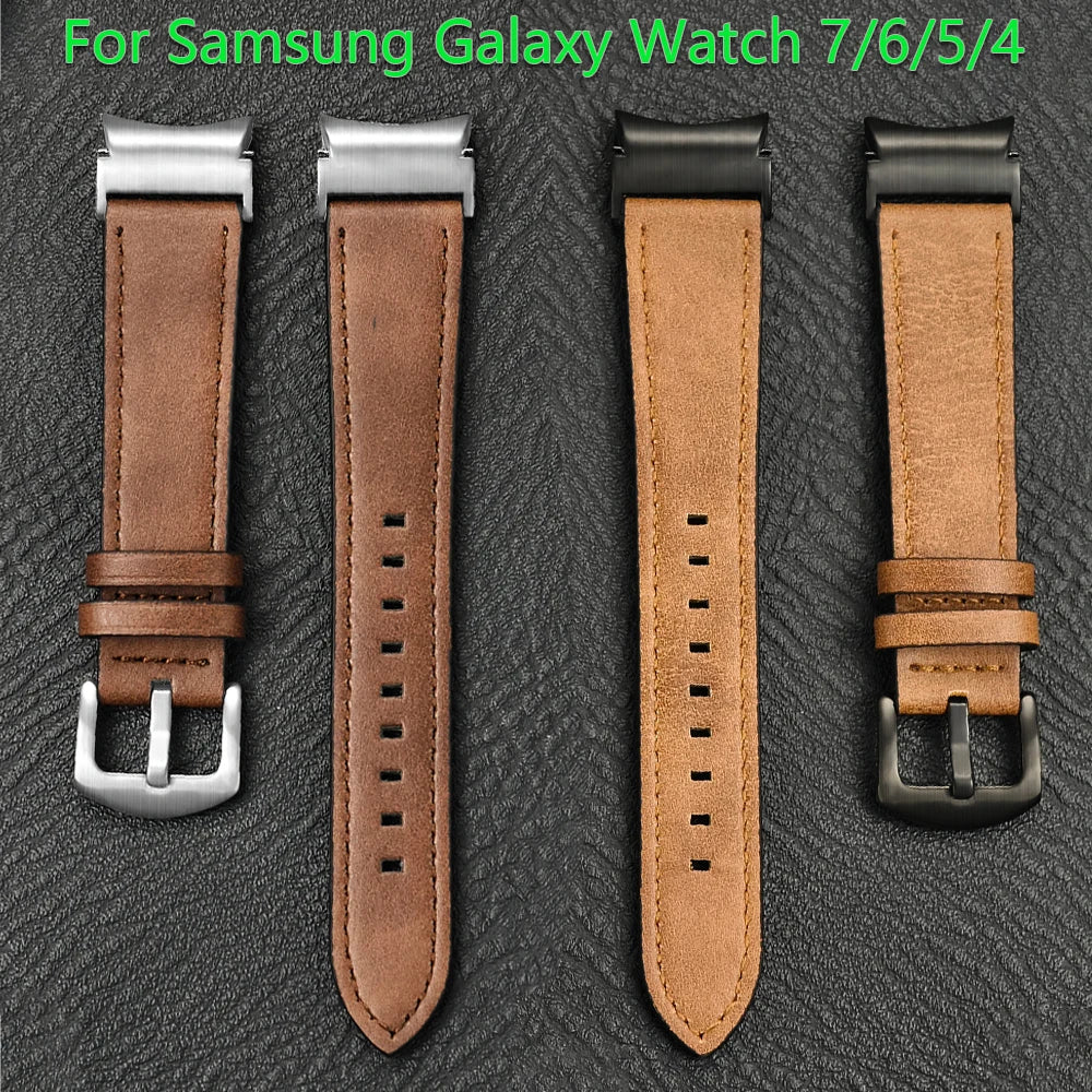 Bracelet en cuir sans écart pour Samsung Galaxy Watch 7 6 5 4 40mm 44mm 6 classique 43mm 47mm Bracelet de montre pour Galaxy Watch 5Pro 45mm