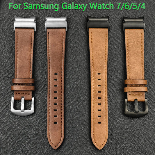 Bracelet en cuir sans écart pour Samsung Galaxy Watch 7 6 5 4 40mm 44mm 6 classique 43mm 47mm Bracelet de montre pour Galaxy Watch 5Pro 45mm