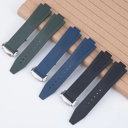 Bracelet de montre en caoutchouc fluoré FKM souple de qualité supérieure pour bracelet Longines HydroConquest GMT V.H.P. Étanche 22 mm pour cadran 41/42 mm