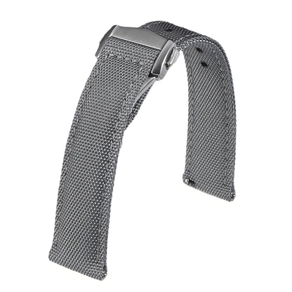 Cinturino per orologio in tessuto a vela deployante 20mm 22mm Cinturino per orologio in Nylon impermeabile a doppia faccia a sgancio rapido con fibbia pieghevole per Omega