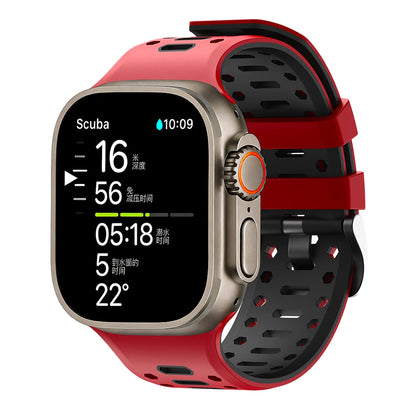 Cinturino sportivo in silicone traspirante per Apple Watch Ultra 2 3, bracciale iWatch da uomo, 49 mm, serie 11 10 46 mm/9 8 7 SE 6 5 44 mm/45 mm