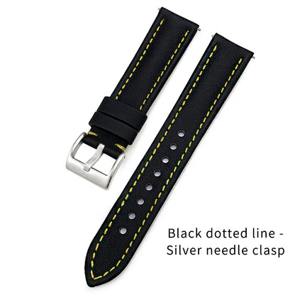 Bracelet de montre à dégagement rapide en nylon et cuir, 23mm, 24mm, 22mm, 21mm, 20mm, 19mm, 18mm, pour Blancpain Fifty Fathoms Tissot 1853