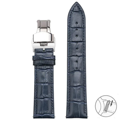 Bracelet en cuir véritable de vache pour Seiko Tissot, bracelet de montre universel à dégagement rapide 12 13 14 15 16 17 18 19 20 21 22 23 24 26mm