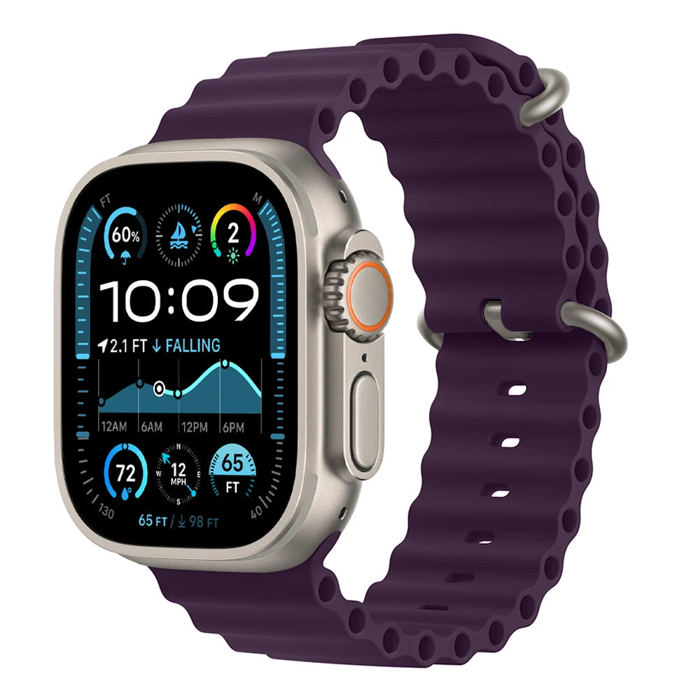 Bracelet Ocean pour Apple Watch Ultra 3 2, 49mm 46mm 44mm 40mm 45mm 41mm 42mm, Correa Bracelet iWatch Series 11 10 9 SE 8 7 6 5 4