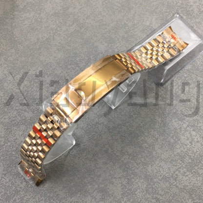 20mm 904L café marron Bronze bracelet de montre glisser boucle pliante huîtres/nouveau Double extrémité lien jubilé hommes bracelet ajustement boîtier de montre de plongée
