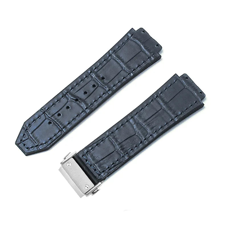 For Hublot BIGBANG Classic Fusion Leather Silicone Rubber Suede Watch Strap Dedicated Interface Lug System Band 26*19mm Bracelet