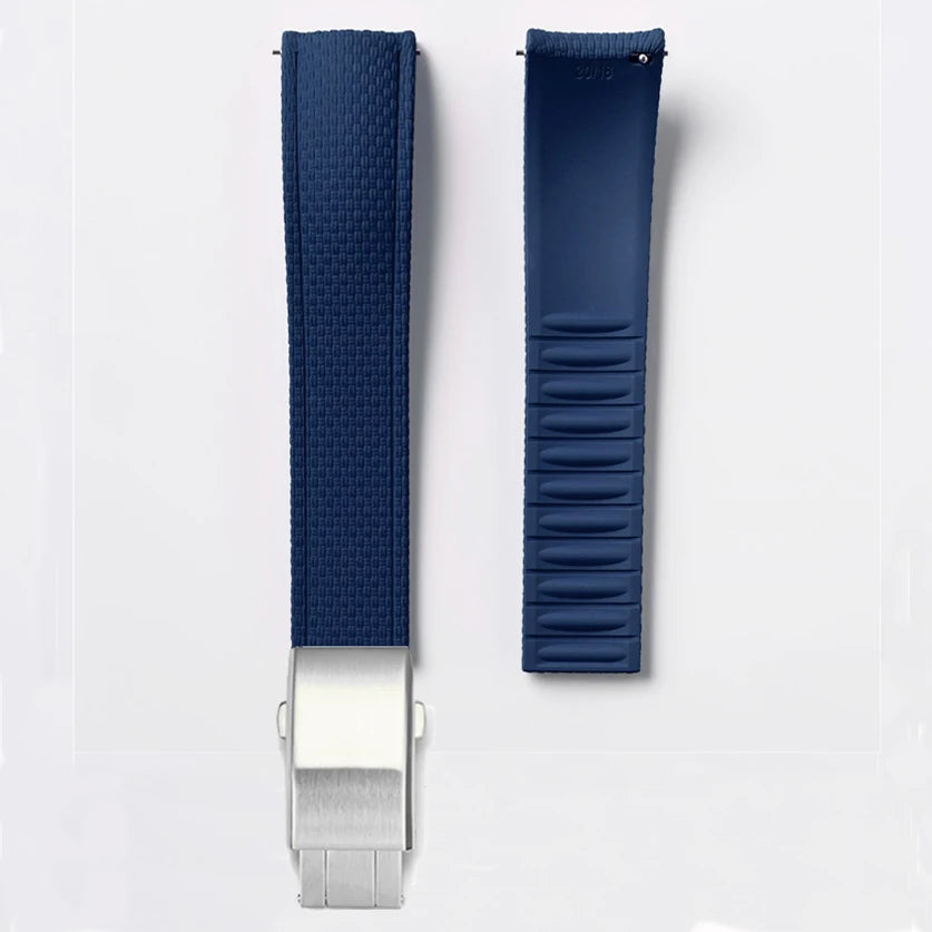 Bracelet de montre en caoutchouc fluoré FKM 18/19/20/21/22/24 mm avec boucle déployante universelle pour hommes, bracelet de remplacement CTS pour Seiko et Omega