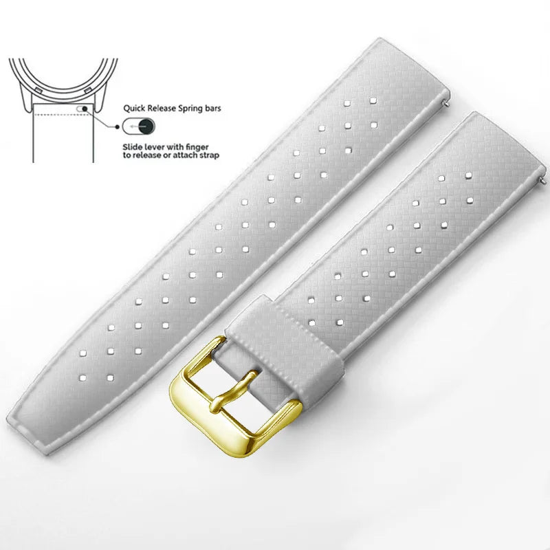 Bracelet de montre en Silicone Tropical bracelet de montre à dégagement rapide 18mm 20mm 22mm bracelet de montre intelligente Tropic en caoutchouc pour Oris Seiko Citizen