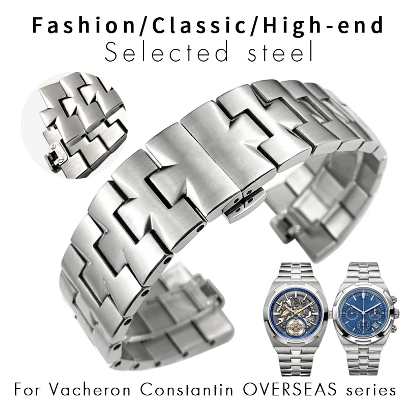 Bracelet de montre en acier inoxydable 7mm 8mm pour montres Vacheron Constantin VC 4500V 5500V 7900V, bracelet à dégagement rapide, bouche convexe