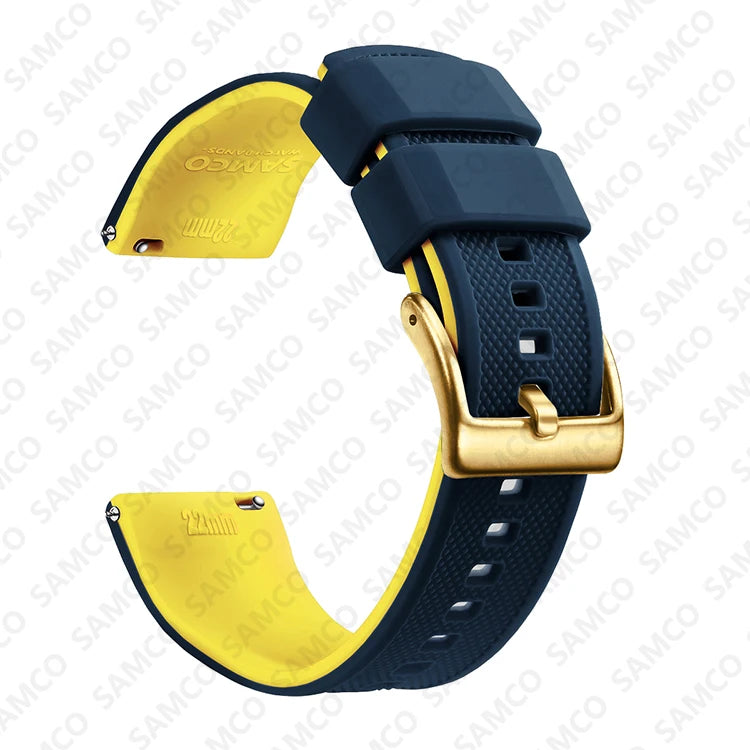Bracelet de montre en Silicone de qualité supérieure, 18mm 20mm 22mm, à dégagement rapide, en caoutchouc, de remplacement