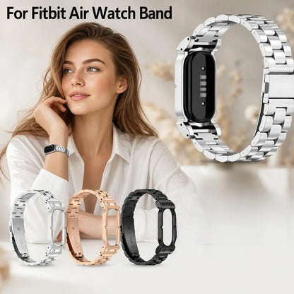 Milanese Loop + Case for Google Fitbit Air, Adjustable Breathable Sport Replacement Strap, Lightweight, for Men and Women