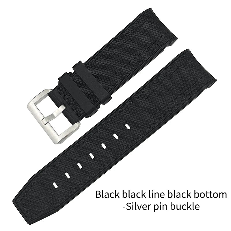 Nuovo cinturino per orologio morbido da 22mm 23mm, adatto per Tudor Bronze Black Bay GMT Pelagos con estremità curva, cinturino per orologio in gomma silicone impermeabile