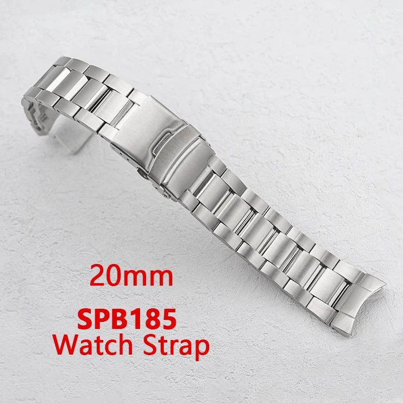 Bracelet de montre en acier inoxydable éventuelles B185, fermoir pliant, extrémité incurvée solide, compatible avec boîtier éventuelles B185, remplacements de bracelet, 20mm