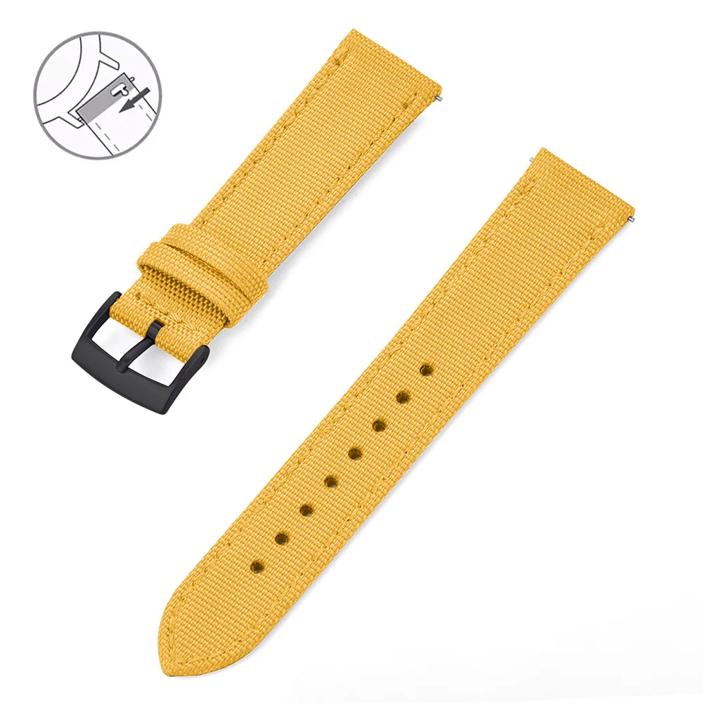 Bracelet de Montre Rapide Tissu et Cuir - Boucle ardillon - Universel