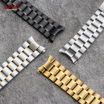 16mm 18mm 20mm 22mm 24mm extrémité droite incurvée Bracelet de montre en acier inoxydable argent or noir métal fermoir pliant Bracelet avec outil