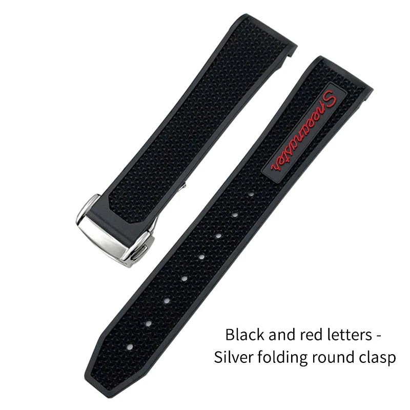 Soft Rubber and Silicone Watch Strap, 19mm 21mm 20mm 18mm, for Omega Speedmaster Seamaster 300 Sport Watch, Black and Blue Bracelets
