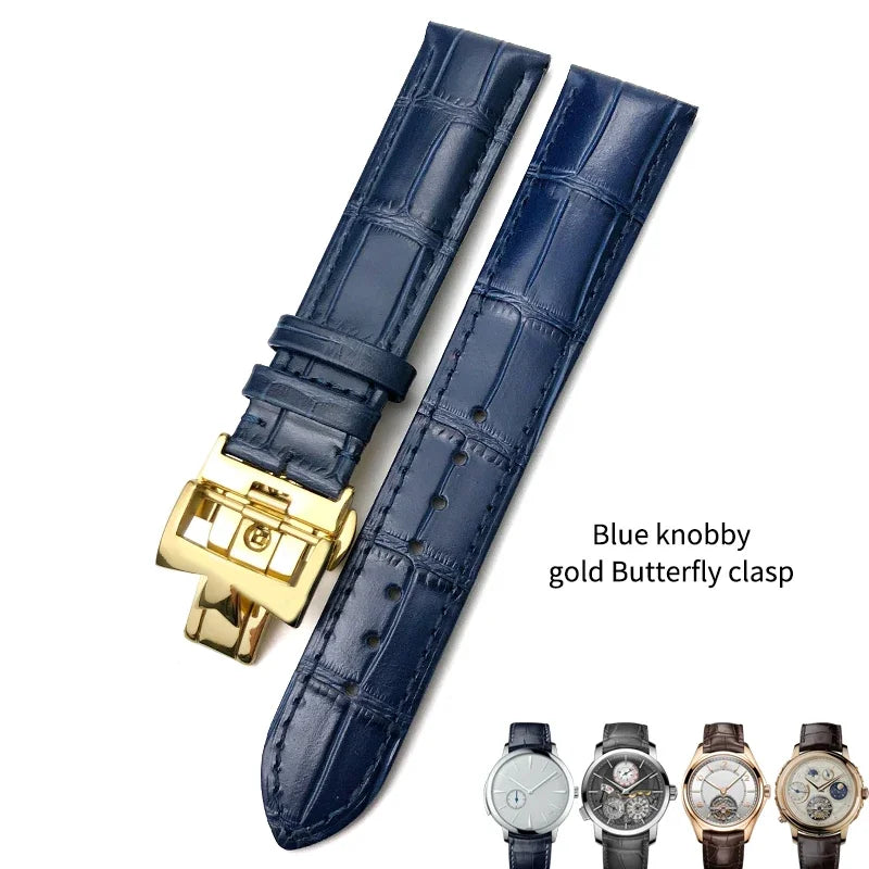 Bracelet de montre en cuir véritable de vache, 19mm, 20mm, 21mm, 22mm, adapté pour Vacheron Constantin, bracelet de montre en cuir de veau crocodile, noir et marron