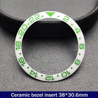 38mm x 30.6mm Sloped Ceramic Bezel GMT and Diving Watch Insert for 40mm Men's Watch Replacement Watch Bezel Inserts