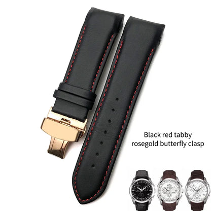 Cinturino per orologio in vera pelle 22mm 23mm 24mm adatto per Tissot T 035617 T035 cinturino in pelle di vacchetta nera fibbia deployante uomo