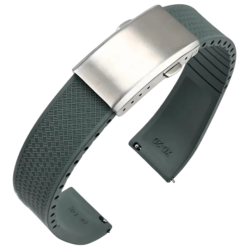 Bracelet montre Racing / Aviateur en caoutchouc Premium - Rapide, Boucle Déployante - A Découper