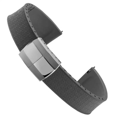 Bracelet de montre en caoutchouc fluoré, coupe sur la taille, 18/19/20/21/22mm, boucle de déploiement FKM en mosaïque, extrémité plate universelle, remplacement du Bracelet