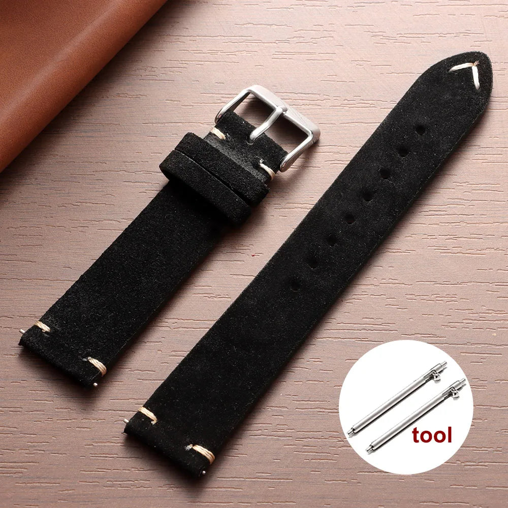 Cinturino per orologio in morbida pelle di vitello (scamosciata) - Universale