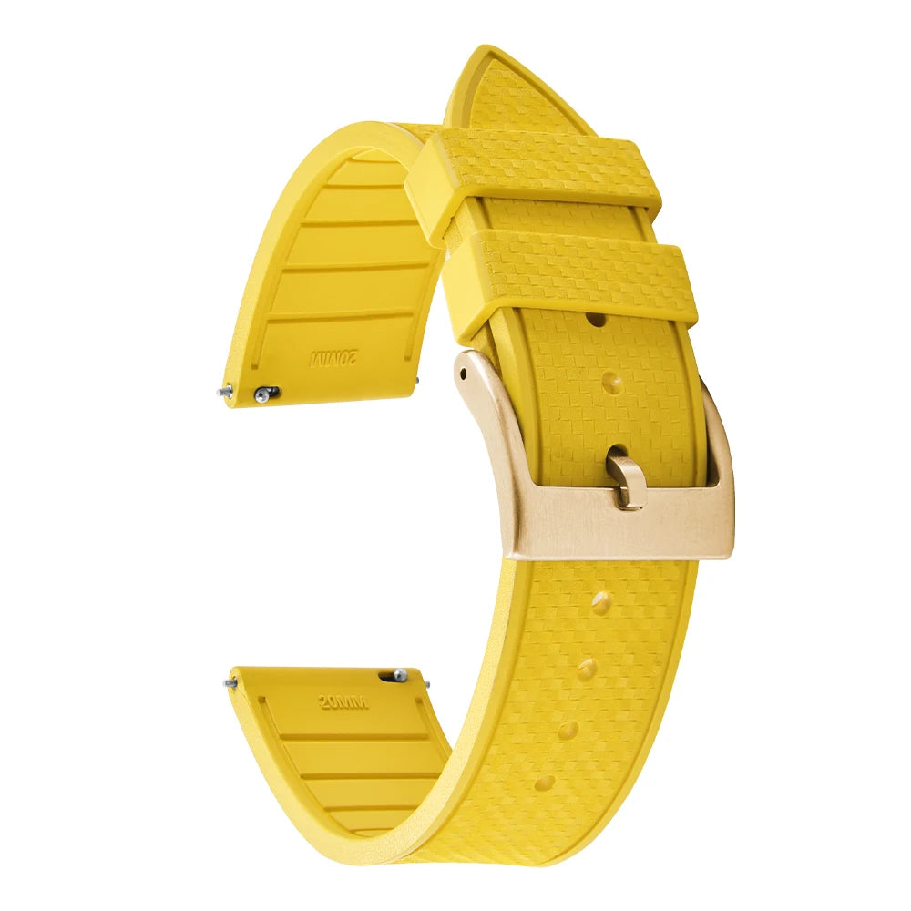 20MM 22MM supprime des bracelets de montre en caoutchouc fluoroélastomère/FKM mosaïque pour hommes femmes-bracelet de Sport étanche de remplacement à dégagement rapide